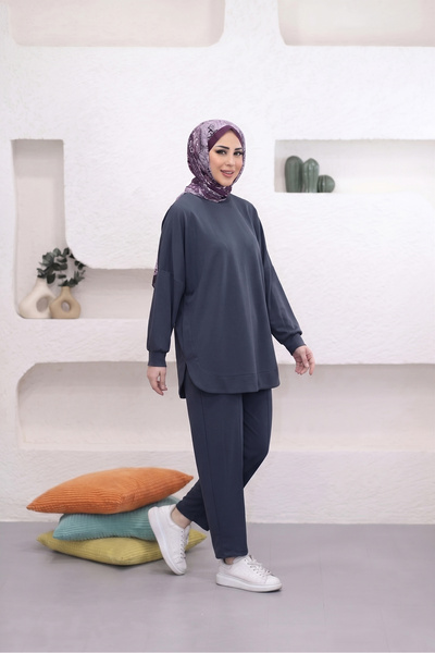 Suede Style 5357 - Stylish Comfortable Single Jersey Knitted Loose Women's Set