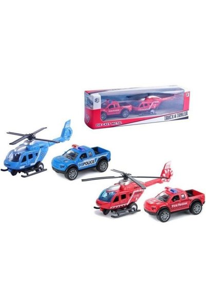 OEM Set 2 vehicule metalice Merkpol multicolor pick up helicopte