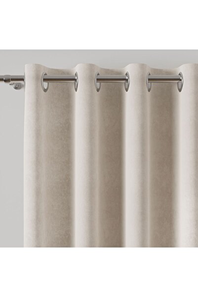 Milas Draperie catifelată crem cu inele 140x260 cm