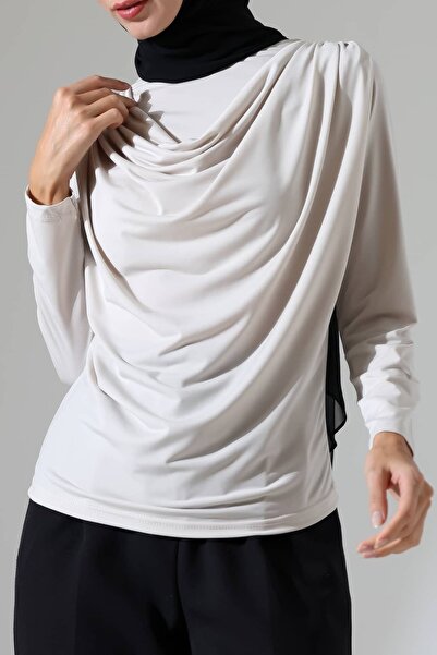 Sabr Women's Sandy Degaje Collar Long Sleeve Blouse
