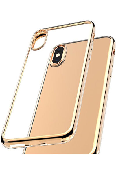Other Θήκη Σιλικόνης Xiaomi Redmi 8a, Διαφανής με Χρωματιστή Γραμμή και Χρυσό...