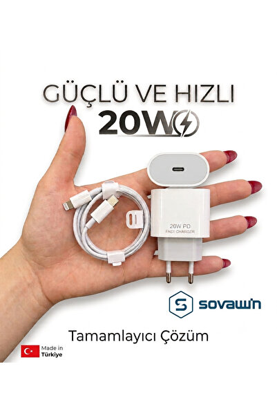 Sovawin iPhone Hizli Şarj Aleti - iPhone 8/X/Xr/11/12/13/14 Pro Max