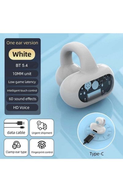 Generic Bluetooth 5.4 Wireless Earbuds Ear Clip Bone Conduction Headphones Sport-Head (Pink)