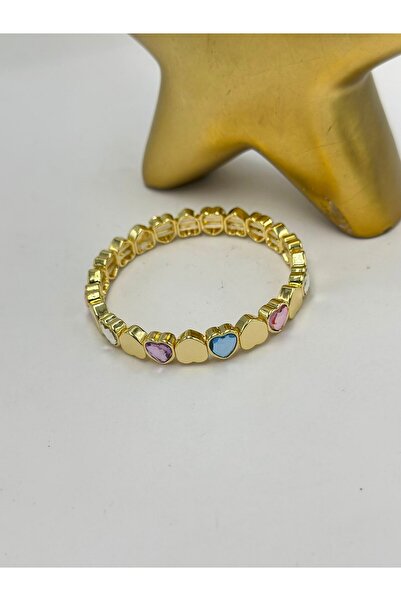 BYYEŞO Colorful Heart Detail Elastic Bracelet (Steel)