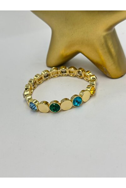 BYYEŞO Sequential Circle Detail Colorful Elastic Steel Bracelet