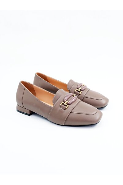 Tenau Women's genuine leather flat mink