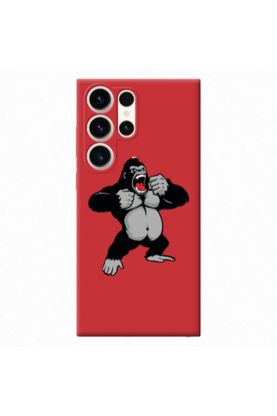 Other Samsung S24 Ultra Angry Gorilla2 Red Colored Silicone TPU Θήκη