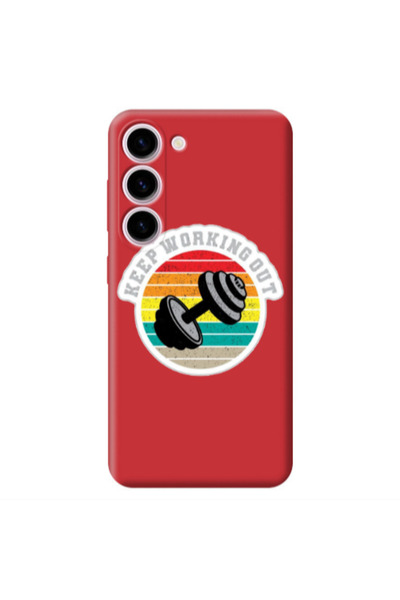 Other Samsung S23 Plus Keep working out Red Colored Silicone TPU Θήκη