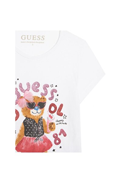 Guess Tricou de fată K6RI03K6YW4 Alb