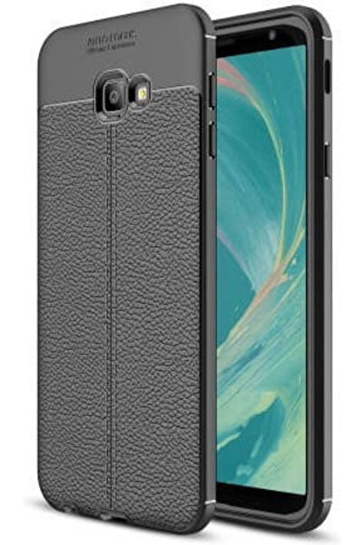 OEM Θήκη Πλάτης Σιλικόνης με Υφή Λίτσι, Μαύρο (Samsung Galaxy J4 Plus) Κωδικό...