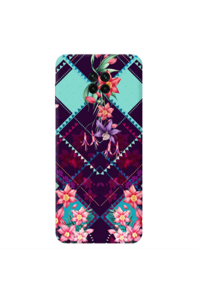 Other Xiaomi Redmi Note 9S Checkered flowers Transparent Silicone TPU Θήκη