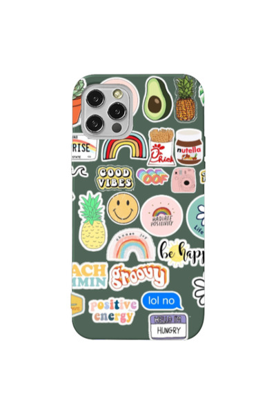 Other Apple iPhone 12 Pro Good vibes Dark Green Colored Silicone TPU Θήκη