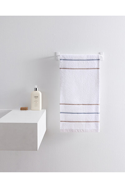 Madame Coco Bourrache Cotton Face Towel - White/Beige - 50X70 cm