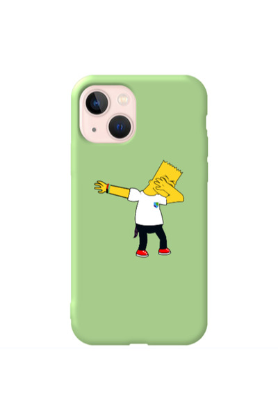 Other Apple iPhone 13 Simpsons2 Light Green Colored Silicone TPU Θήκη