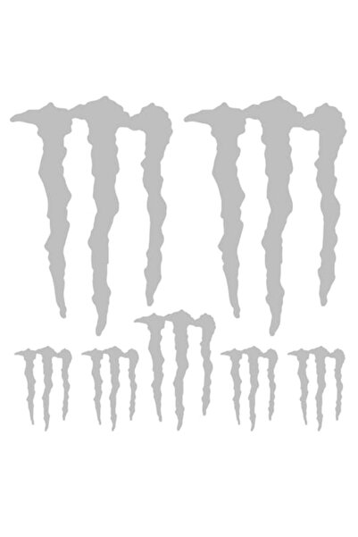 Oracal MONSTER ENERGY Σετ Αυτοκόλλητων, 7 Τεμάχια, Γκρι