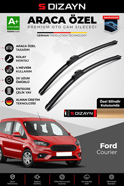 S Dizayn S-Dizayn Ford Courier Ön Cam Silecek Seti 2014-2023 Premium Araca Öz...