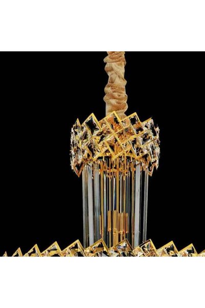 La Cucu Candelabru Cristal CC800/700X2100GD, 33xE14, Diametru 70cm, Inaltime 210cm, Auriu Lucios, Inaltime