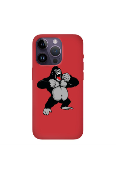 Other Apple iPhone 14 Pro Max Angry Gorilla2 Red Colored Silicone TPU Θήκη