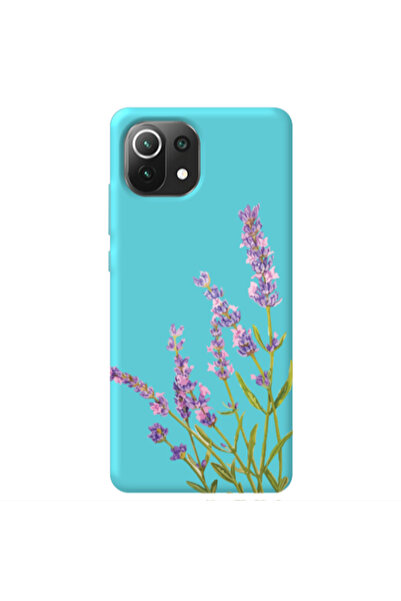 Other Xiaomi Mi 11 Lite Flowers 8 Turquoise Colored Silicone TPU Θήκη