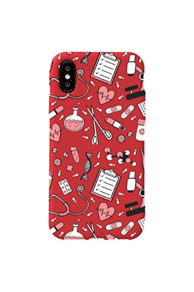 Other Apple iPhone X Laboratory Red Colored Silicone TPU Θήκη