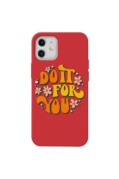 Other Apple iPhone 12 Do it For You Red Colored Silicone TPU Θήκη