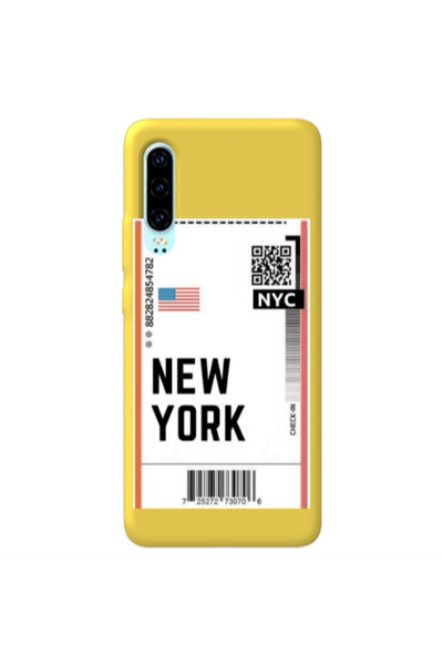 Other Huawei P30 New York NYC Yellow Colored Silicone TPU Θήκη