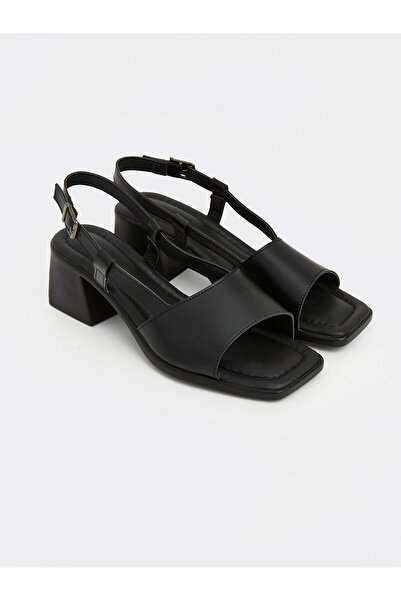 LC Waikiki Peak New Season Leather Look Women's Heeled Sandals