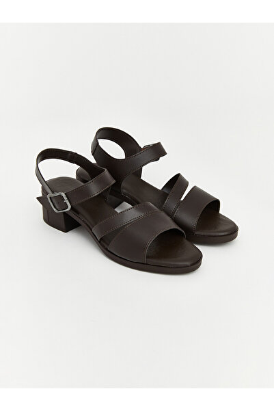 LC Waikiki Peak New Season Leather Look Women's Heeled Sandals