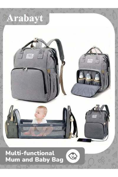 GULF GALLERY Diaper Bag Backpack, Multifunctional Portable Baby Mom Bag with ...
