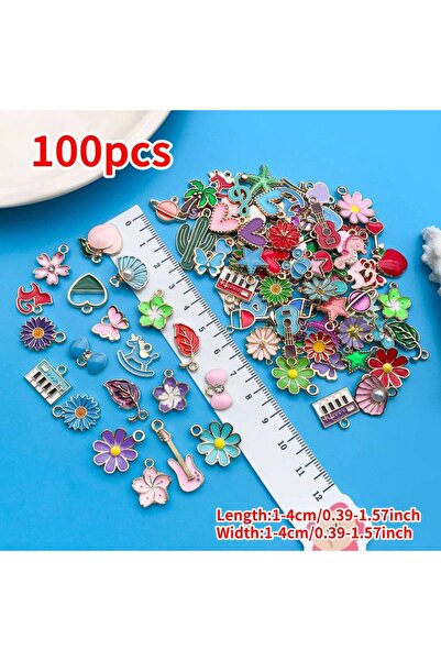 Choice SN1011 Mix 100pcs of Alloy Enamel Multi-Element Charms Pendants, Suita...