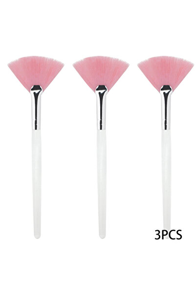 Choice5 HZS-Pink-3pcs 3/9PCS Fan Face Mask Brush Set - Vegan Soft Bristles, H...