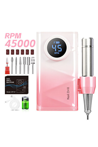 Choice3 USB Type-C Gradient Pink Cordless Quiet Nail Drill Rechargeable Salon...