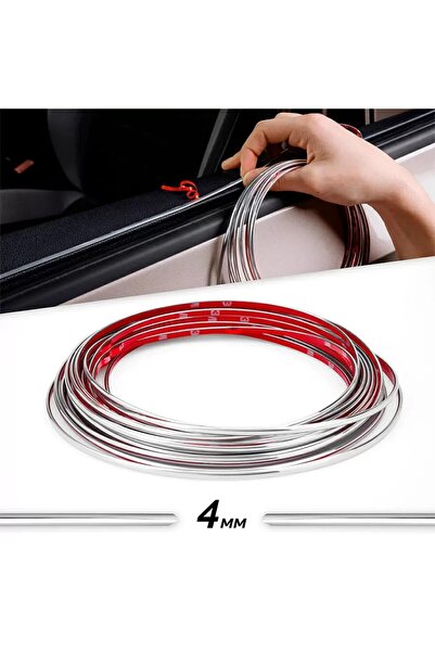 OEM Αυτοκόλλητο ρολό διακοσμητικών, 4mm x 15m, χρώμα χρωμίου ΑΣΗΜΙ