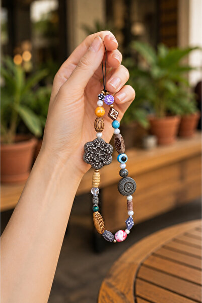 WhimsyWhite Ethnic Bohemian Style Phone Charm with Turquoise and Labradorite ...