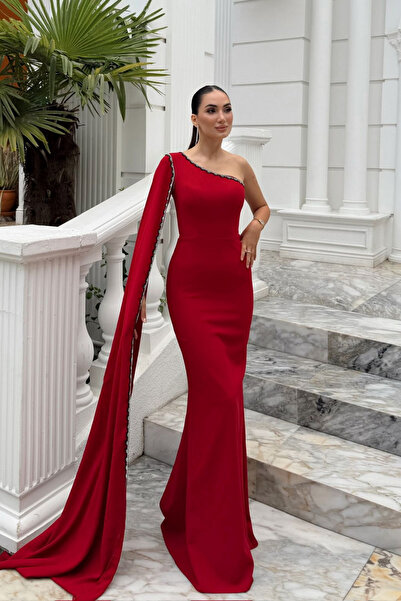 Sindimoda Biray Tek Kol Kuyruk Detay Taş İşleme Abiye 1141