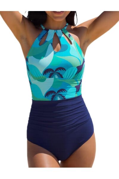 OEM Costum de baie damă Monokini cu efect de modelare Push-Up Albastru S