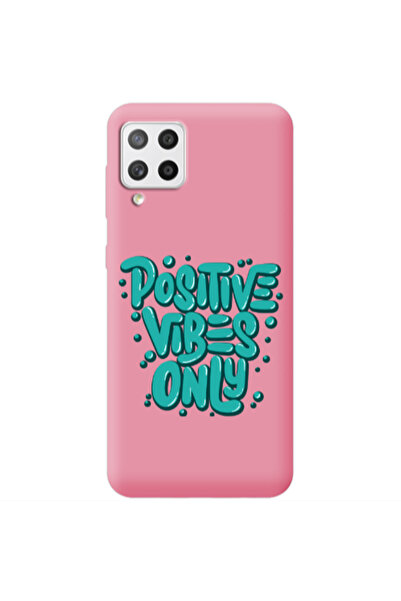 Other Samsung A42 5G Positive Vibes Only Pink Colored Silicone TPU Θήκη