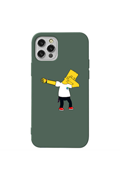 Other Apple iPhone 12 Pro Max Simpsons2 Dark Green Colored Silicone TPU Θήκη