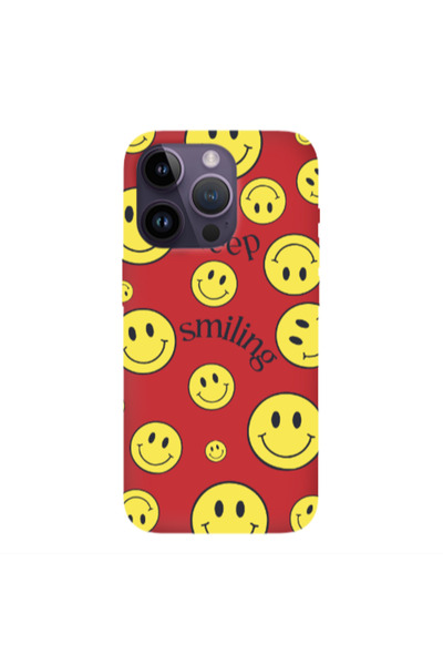 Other Apple iPhone 14 Pro Keep Smiling Red Colored Silicone TPU Θήκη