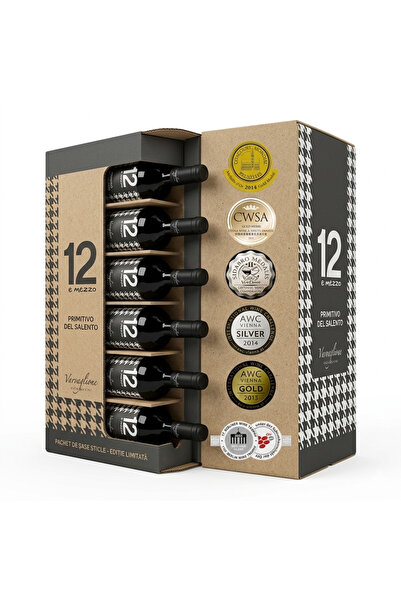 Coulisse Set Vin Rosu Sec Varvaglione 12 e Mezzo Primitivo del Salento 12.5%,...