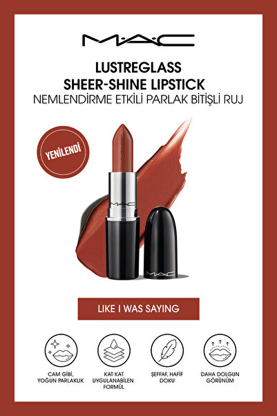 M.A.C Lustreglass Sheer-Shine Lipstick - Nemlendirme Etkili Parlak Bitişli Ru...