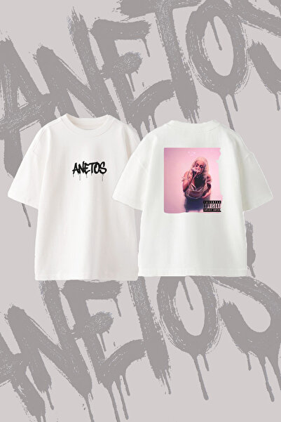 Anetos Doja Cat_8 Design Printed Oversize Crew Neck T-Shirt White