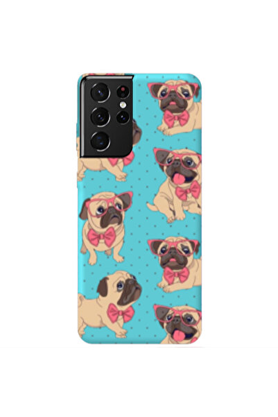 Other Samsung S21 Ultra Dog Spectacled Turquoise Colored Silicone TPU Θήκη