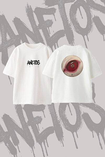 Anetos Doja Cat Scarlet Design Printed Oversize Crew Neck T-Shirt White