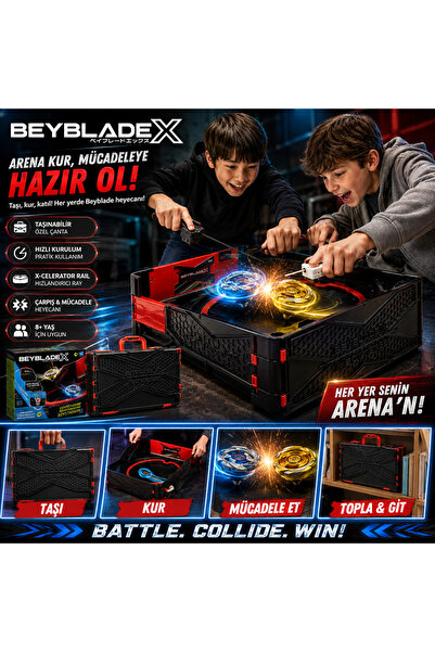 Cici Oyuncak Beyblade X X-Celerator Rail Taşınabilir Çantalı Savaş Arenası – ...
