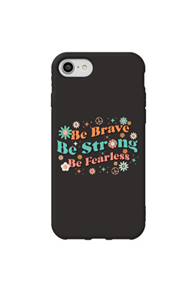 Other Apple iPhone 7 Be Brave Black Colored Silicone TPU Θήκη