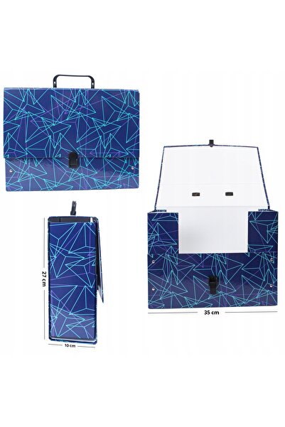 Penmate Dosar Jumbo B4 cu maner, design geometric, multicolor, 35x27x10 cm