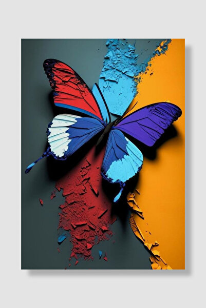 Luna Marissa Poster Fluture Colorat Pop Art Roșu Albastru Mov Aripi Decor mod...