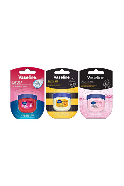 Vaseline Lip Therapy (Pink Bubbly,Queen Bee, Rosy Lips) Dudak Balmı 7gr (3 Adet)