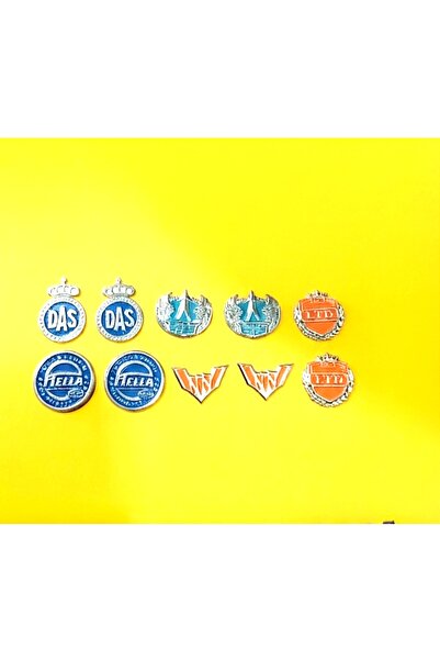 lina oto aksesuar 10 Pieces of Metal Medium-Sized Nuts with Emblem Tape